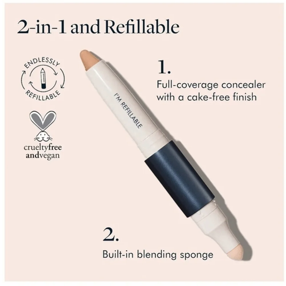 TRESTIQUE Concealer Crayon + Sponge In Clay (Light w/ Neutral Undertones) NIB
